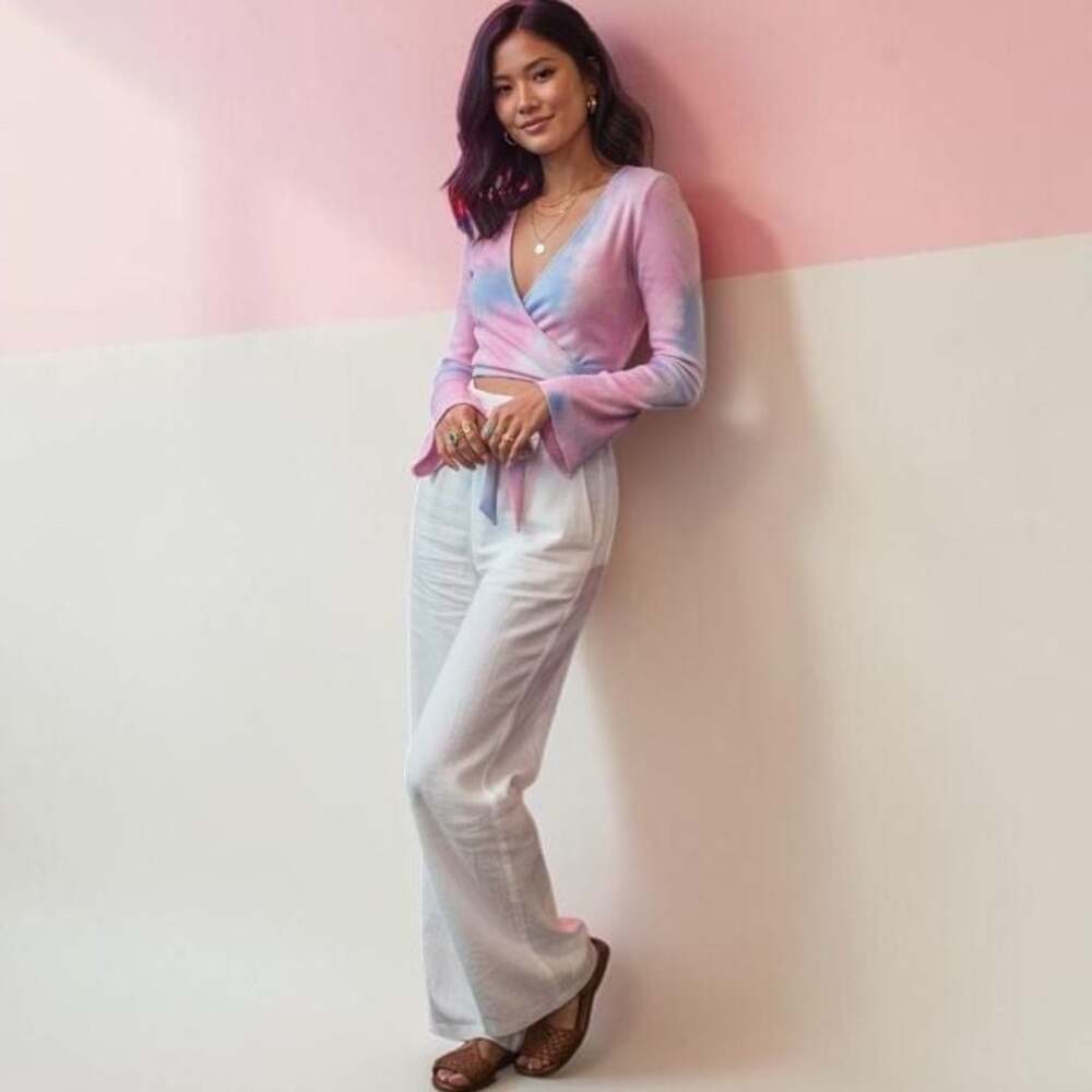 Lovers + Friends McLaughlin Pastel Tie Dye Wrap Top Bloggers Fav